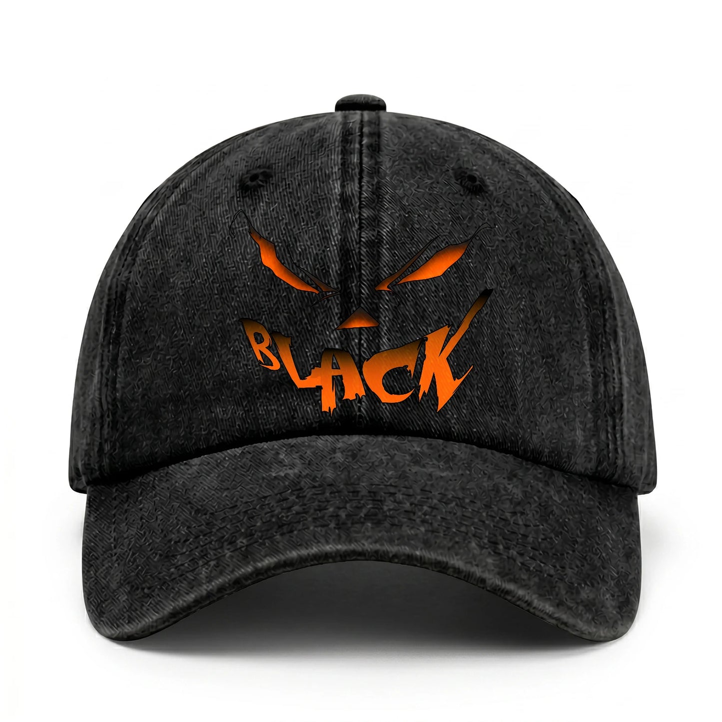 Stay Hungry Pumpkin Chasing Ghosts Funny Washed Cap BLACK 13K1 C101PF