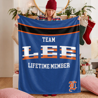 Team Your Name Lifetime Member Basketball Fleece Blanket LEE 13K1 BK47