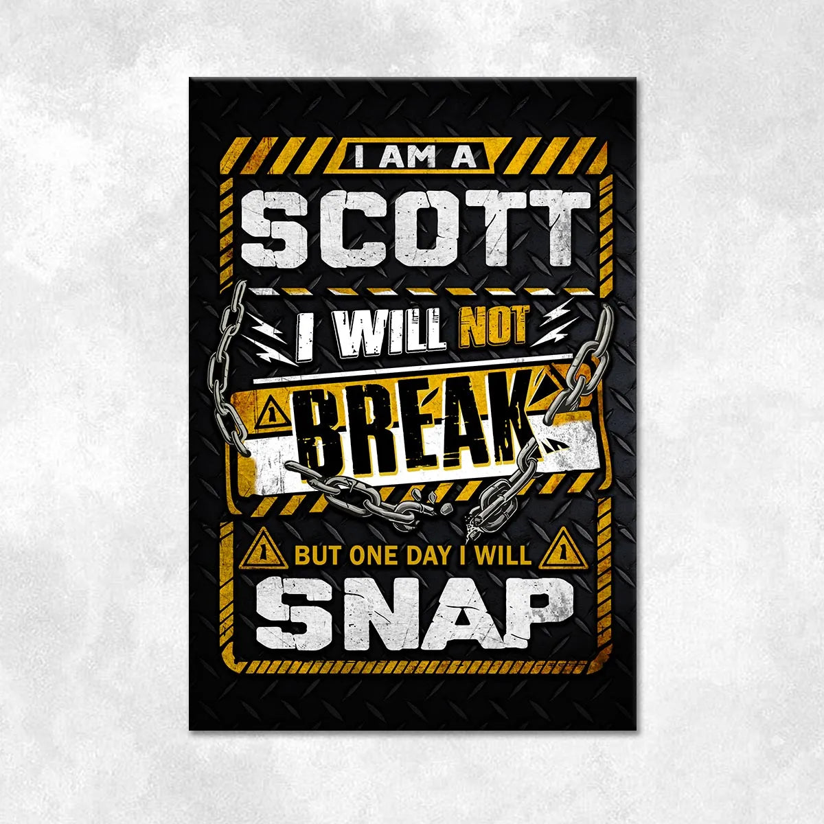 SCOTT Motivational Rug – Black & Yellow Quote Carpet for Living Room 13K1-AR1