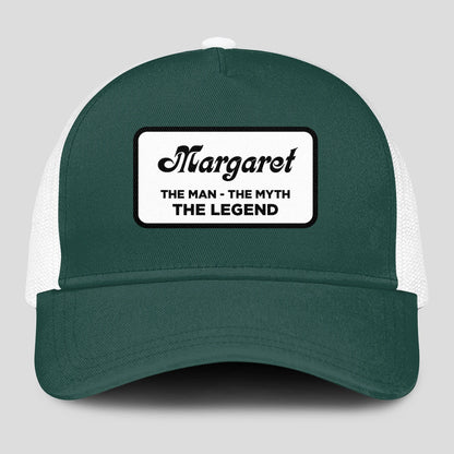 The Man The Myth The Legend Green And White Mesh Cap MARGARET 13K1 C198PF