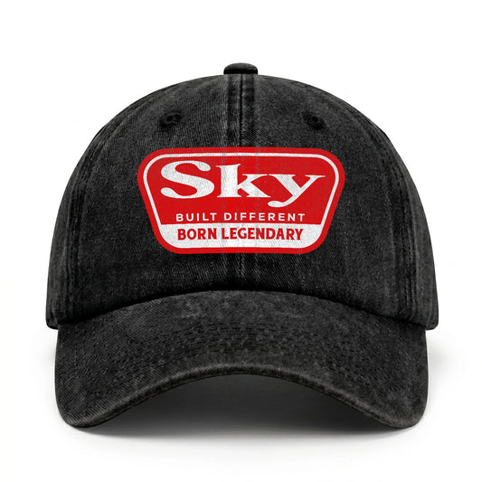 Built Different Born Legendary Red Logo Washed Cap SKY 13K1 C63PF