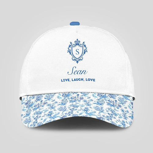 Live Laugh Love Flowers Pattern Cap SEAN 13K1 C109PF