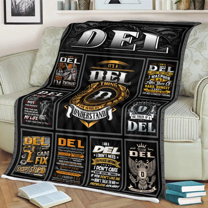 DEL Personalized Blanket | Custom Name Cozy Throw Gift 13K1-BK2