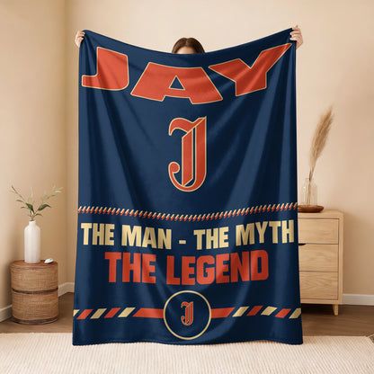 The Man The Myth The Legend Retro Fleece Blanket JAY 13K1 BK53