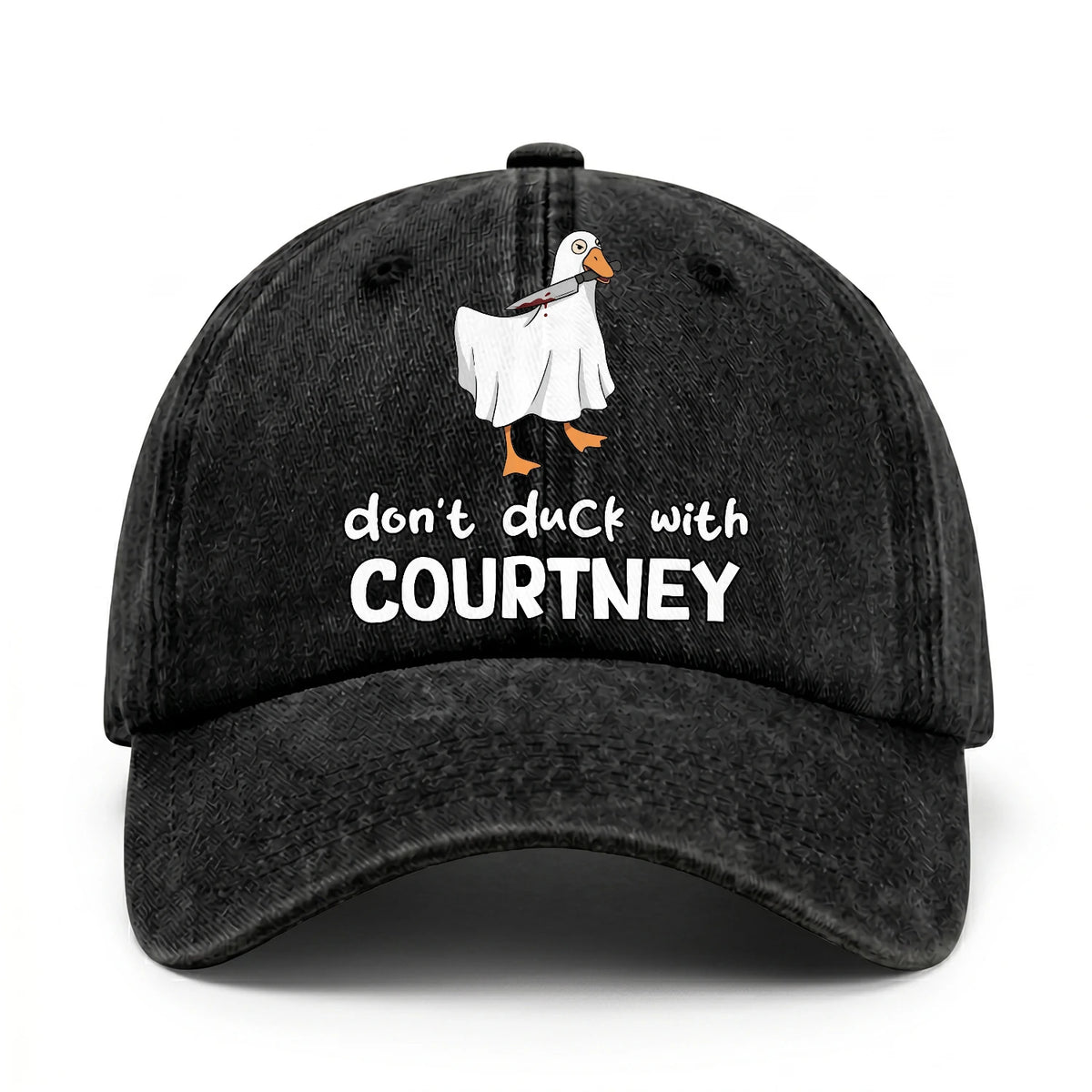 Don't Duck With Your Name Funny Washed Cap COURTNEY 13K1 C129PF