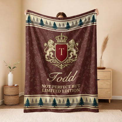 Not Perfect But Limited Edition Burgundy Pine Tree Fleece Blanket TODD 13K1 BK41