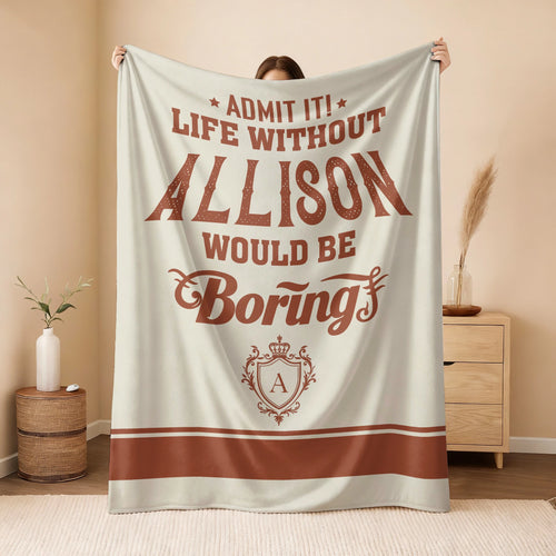 Life Without Your Name Would Be Boring Cream Terracotta Blanket ALLISON 13K1 BK24