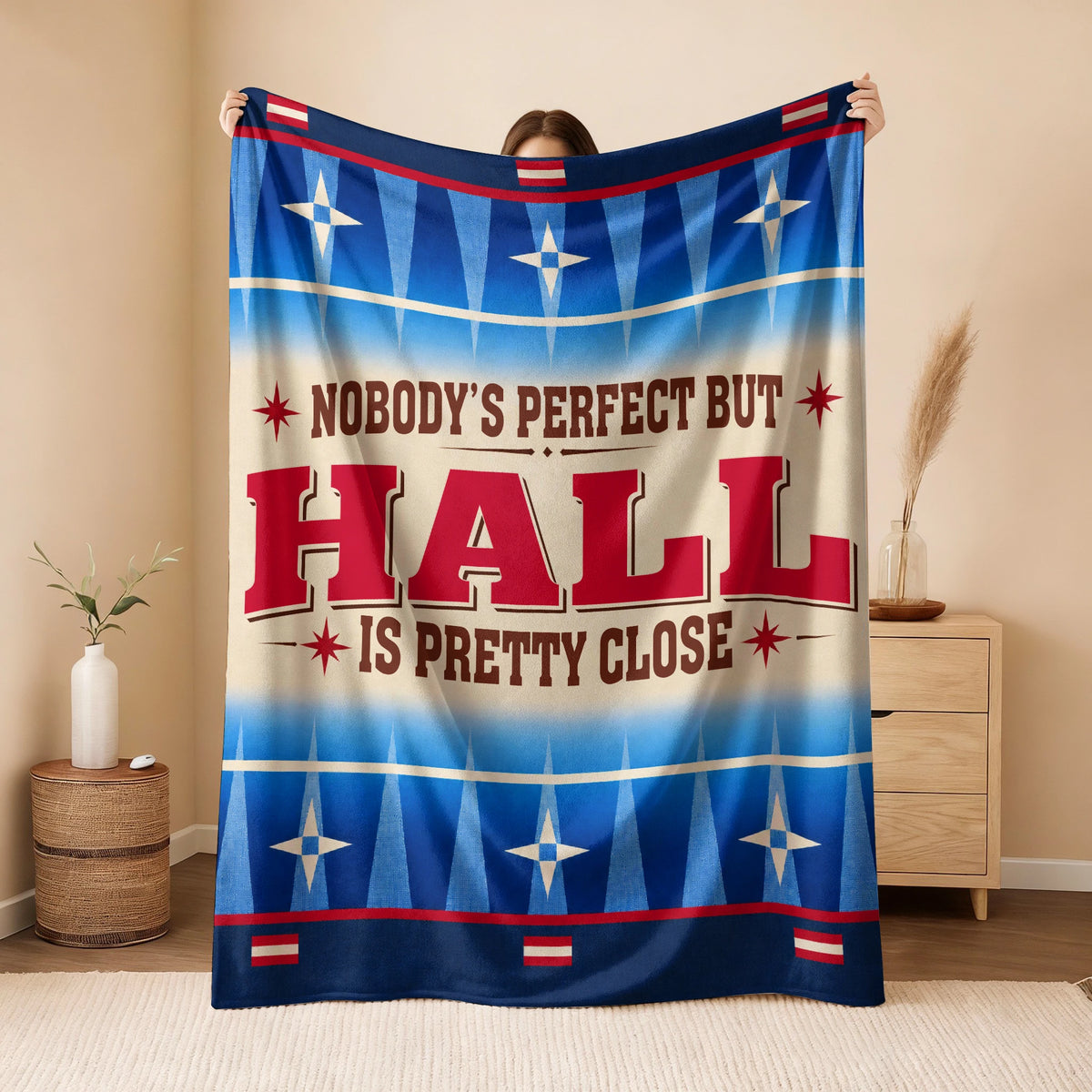Nobody's Perfect But Your Name Is Close Native American Fleece Blanket HALL 13K1 BK57