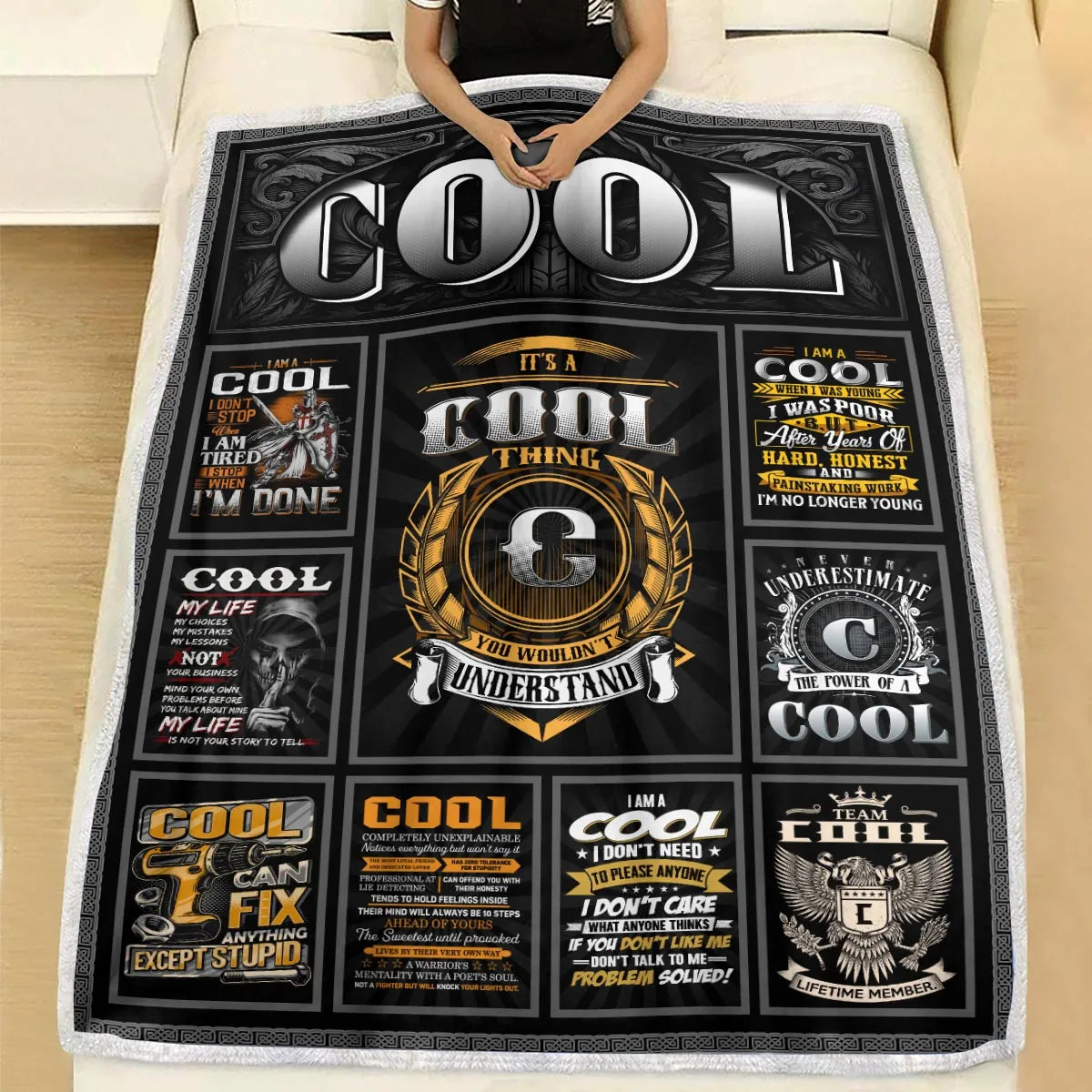 COOL Personalized Blanket | Custom Name Cozy Throw Gift 13K2-BK2