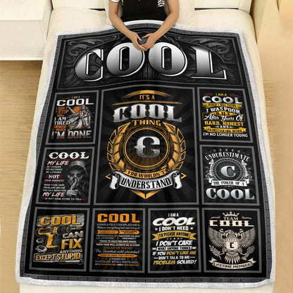 COOL Personalized Blanket | Custom Name Cozy Throw Gift 13K2-BK2