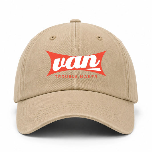 Trouble Maker Red Logo Washed Cap VAN 13K1 C78PF