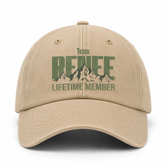 Team Your Name Lifetime Member Mountain Cap RENEE 13K1 C58PF