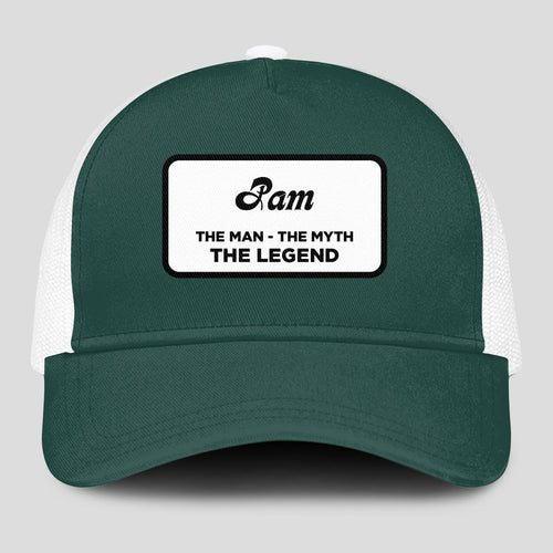 The Man The Myth The Legend Green And White Mesh Cap PAM 13K1 C198PF