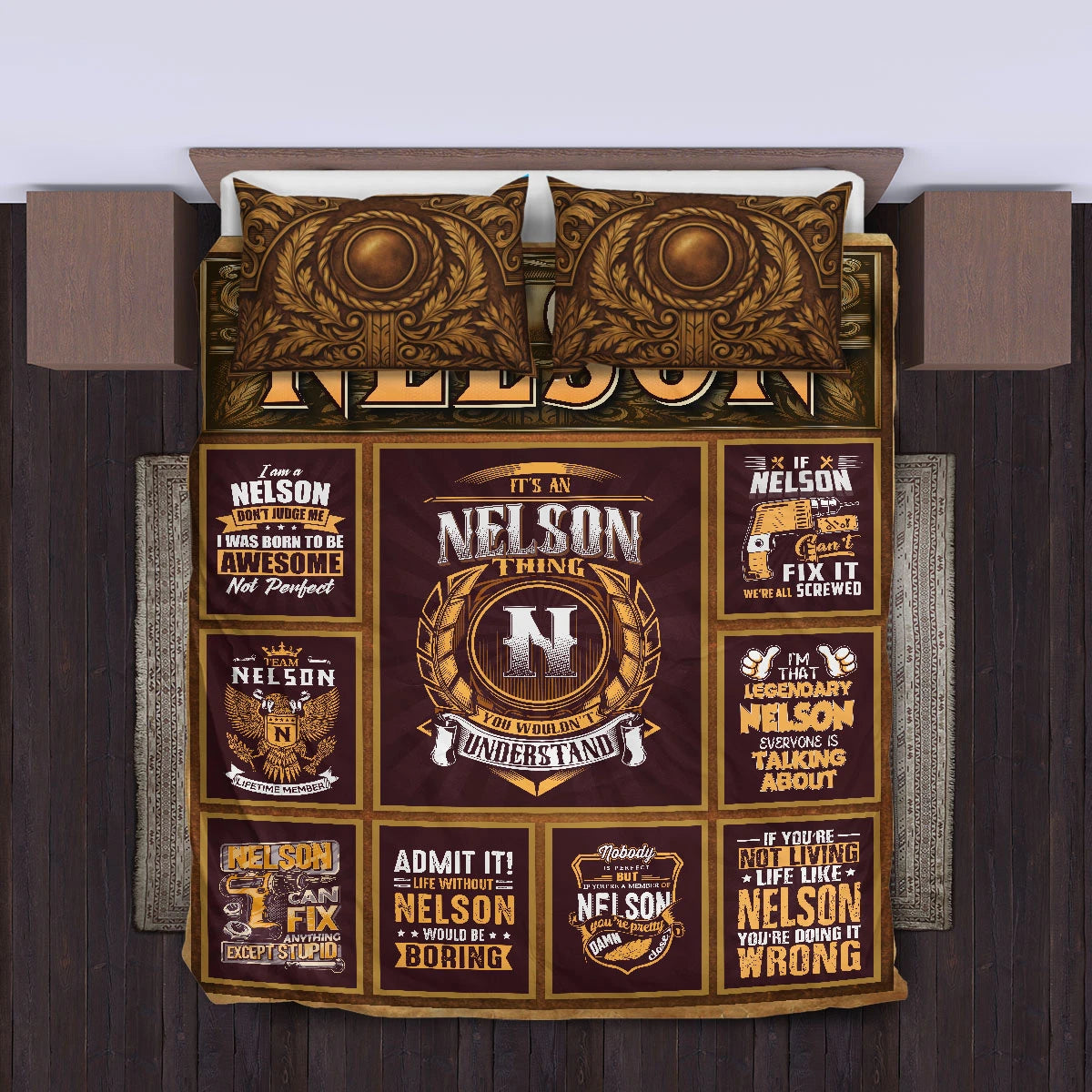 NELSON Limited Edition Personalized Bedding Set 13K1-BS3