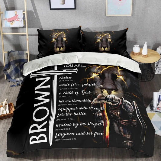 BROWN Limited Edition Personalized Bedding Set 13K1-BS1