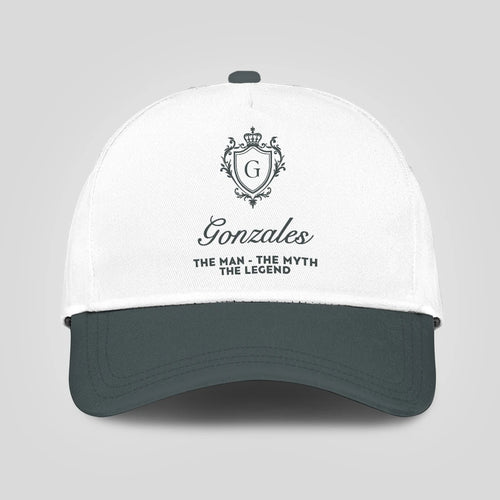 The Man The Myth The Legend Elegant Gray And White Cap GONZALES 13K1 C170PF