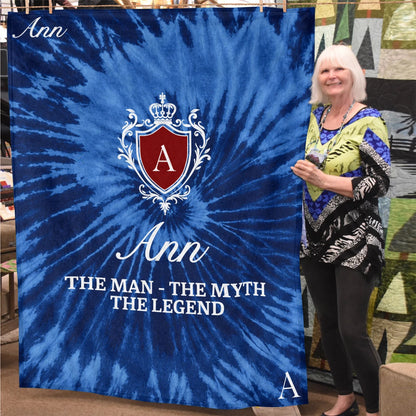 The Man The Myth The Legend Blue Waves Fleece Blanket ANN 13K1 BK11