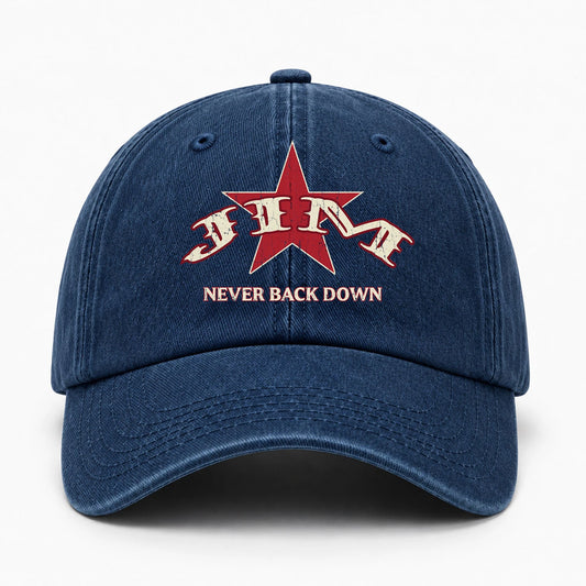 Never Back Down Western Blue Denim Cap JIM 13K1 C61PF