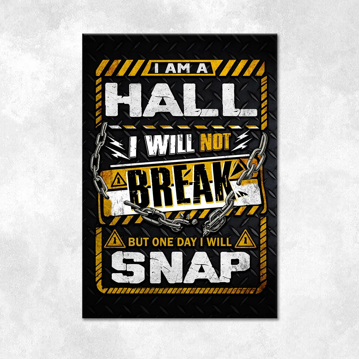 HALL Motivational Rug – Black & Yellow Quote Carpet for Living Room 13K1-AR1