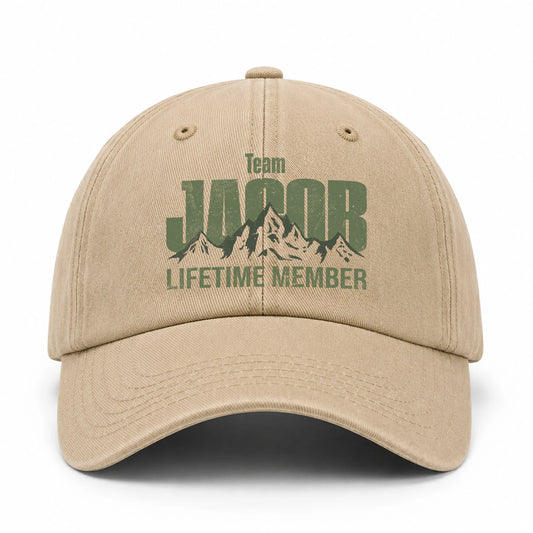 Team Your Name Lifetime Member Mountain Cap JACOB 13K1 C58PF
