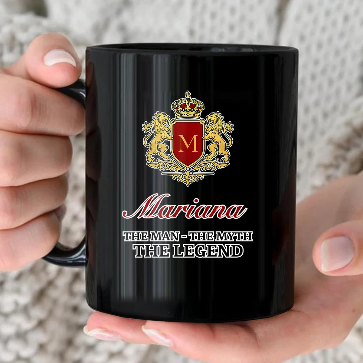 The Man The Myth The Legend Gold Royal Logo Mug MARIANA 13K1 MG03