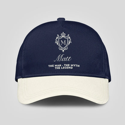The Man The Myth The Legend Navy And Beige Cap MATT 13K1 C145PF