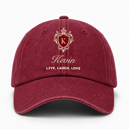 Live Laugh Love Elegant Burgundy Washed Cap KEVIN 13K1 C89PF