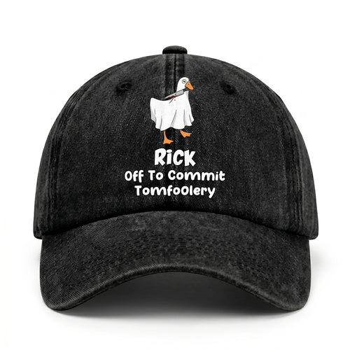 Off To Commit Tomfoolery Funny Goose Washed Cap RICK 13K1 C131PF