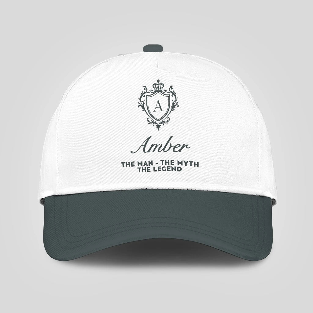 The Man The Myth The Legend Elegant Gray And White Cap AMBER 13K1 C170PF