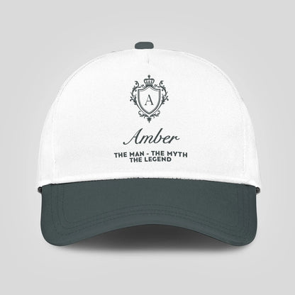 The Man The Myth The Legend Elegant Gray And White Cap AMBER 13K1 C170PF
