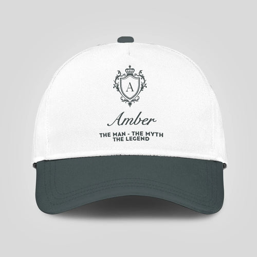 The Man The Myth The Legend Elegant Gray And White Cap AMBER 13K1 C170PF