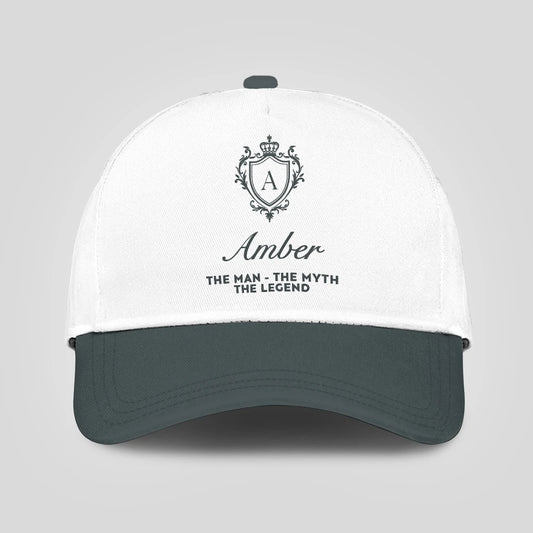 The Man The Myth The Legend Elegant Gray And White Cap AMBER 13K1 C170PF
