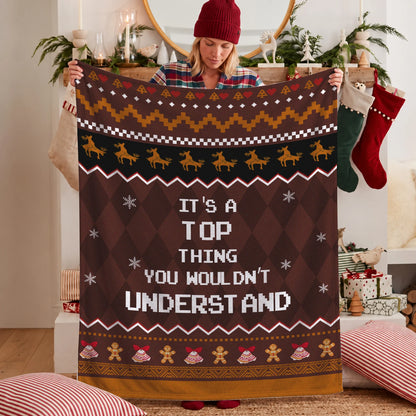 Your Name Thing Funny Deer Brown Christmas Fleece Blanket TOP 13K1 BK27