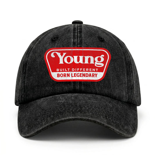 Built Different Born Legendary Red Logo Washed Cap YOUNG 13K1 C63PF