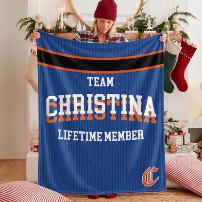 Team Your Name Lifetime Member Basketball Fleece Blanket CHRISTINA 13K1 BK47
