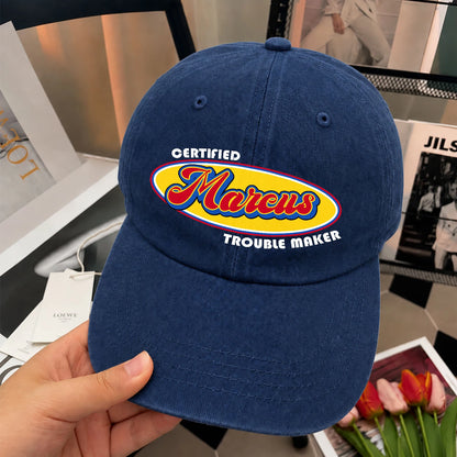 Certified Your Name Trouble Maker Washed Cap MARCUS 13K1 C73PF