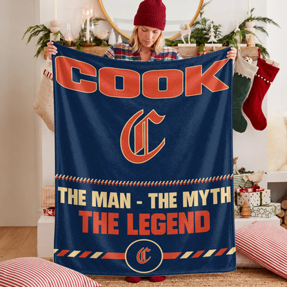 The Man The Myth The Legend Retro Fleece Blanket COOK 13K1 BK53