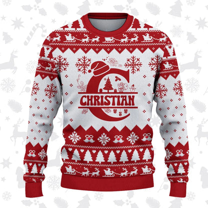 CHRISTIAN Personalized Christmas Pajama Set - Holiday Gift Outfit 13K1-CR2