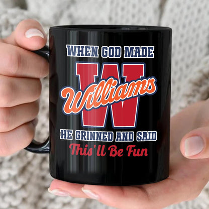 When God Made Your Name Personalized Baseball Mug WILLIAMS 13K1 MG07