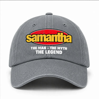 The Man The Myth The Legend Vintage Logo Washed Cap SAMANTHA 13K1 C162PF