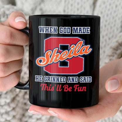 When God Made Your Name Personalized Baseball Mug SHEILA 13K1 MG07