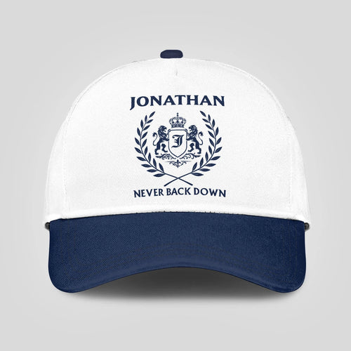Never Back Down Blue And White Cap JONATHAN 13K1 C59PF