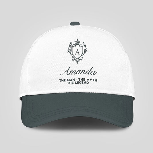The Man The Myth The Legend Elegant Gray And White Cap AMANDA 13K1 C170PF