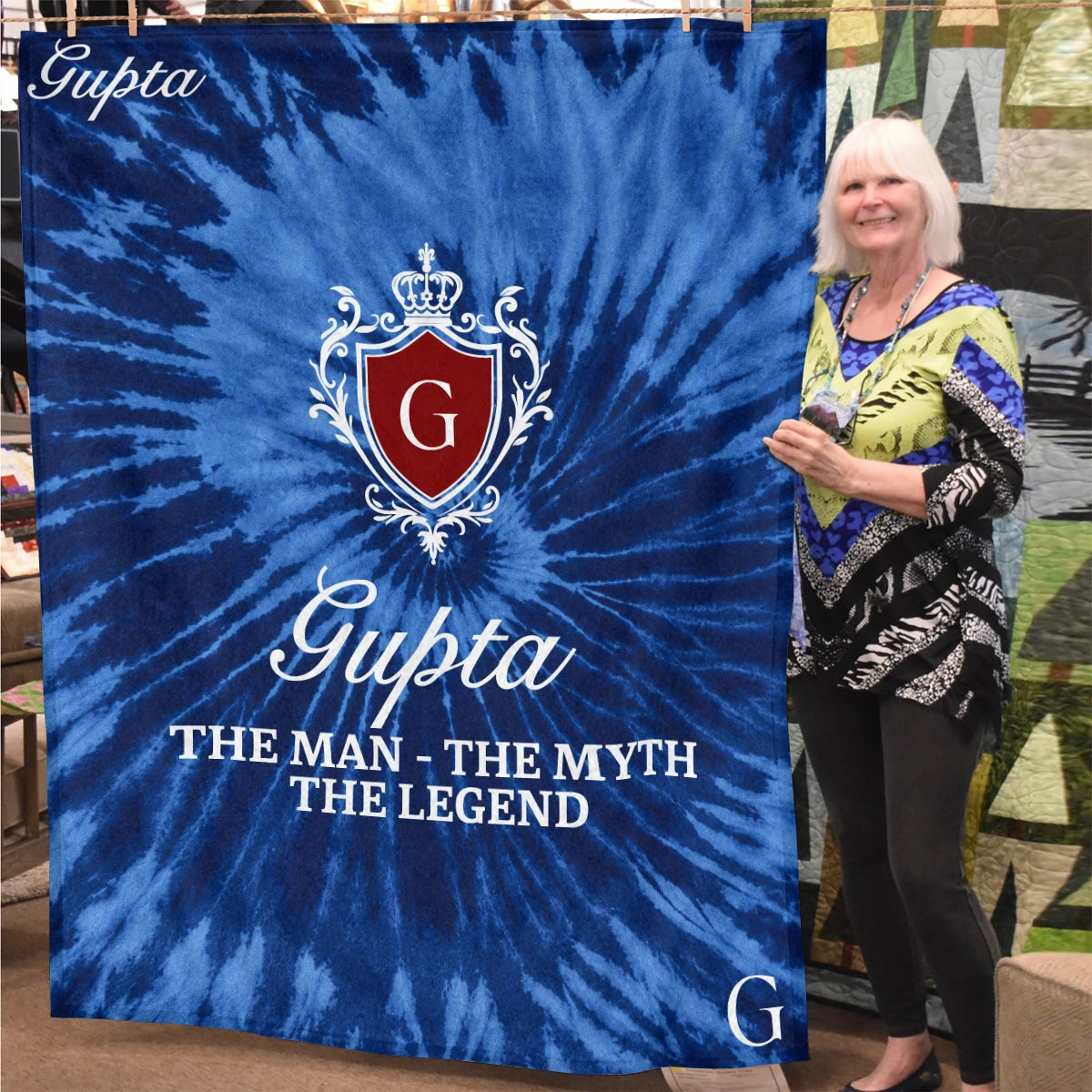 The Man The Myth The Legend Blue Waves Fleece Blanket GUPTA 13K1 BK11