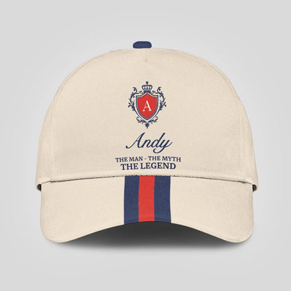 The Man The Myth The Legend Blue And Red Striped Cap ANDY 13K1 C117PF