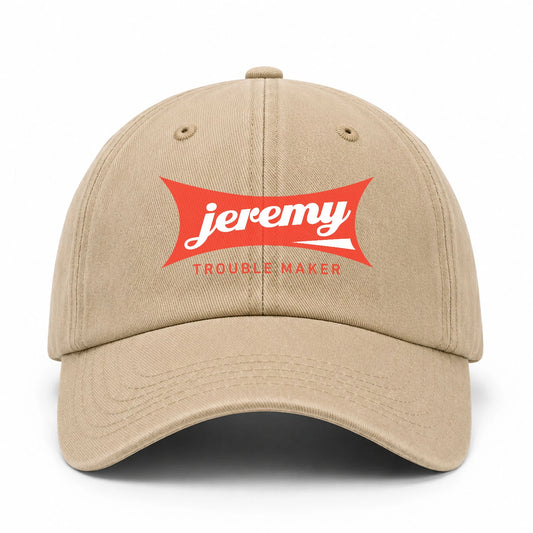 Trouble Maker Red Logo Washed Cap JEREMY 13K1 C78PF