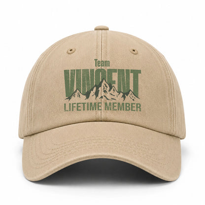 Team Your Name Lifetime Member Mountain Cap VINCENT 13K1 C58PF