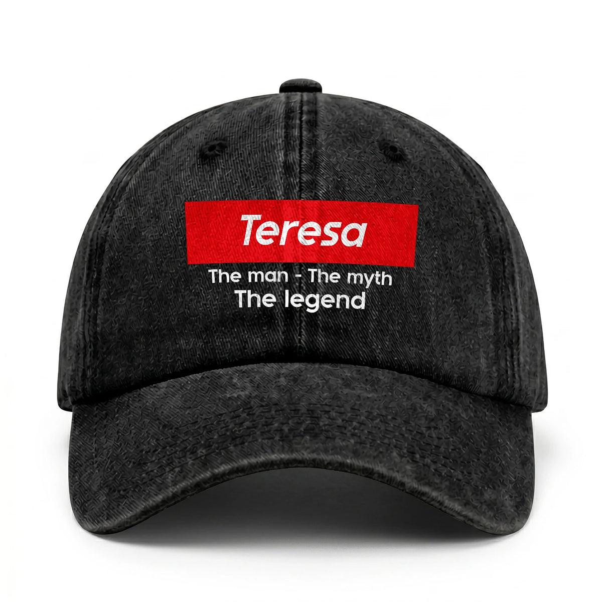 Your Name The Man The Myth The Legend Red Logo Washed Cap TERESA 13K1 C130PF