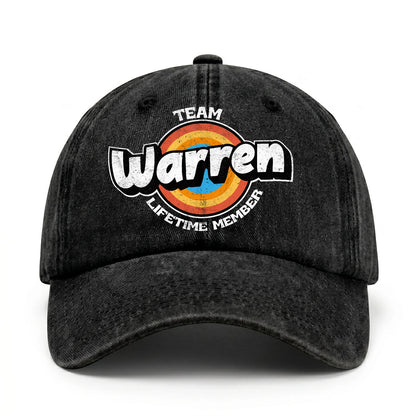 Team Your Name Lifetime Member Logo Cap WARREN 13K1 C66PF