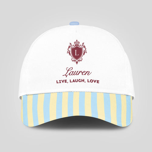 Live Laugh Love Blue And Yellow Luxury Cap LAUREN 13K1 C121PF
